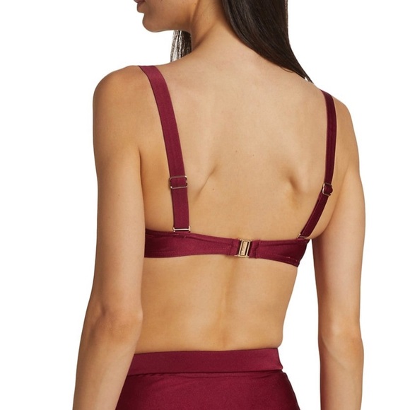 Zimmermann Ruby Red Balconnette + Chain Link High Rise Bikini Bottom Set - Picture 10 of 15